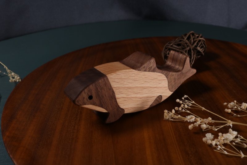 疗愈系木偶 x 心愈伙伴 - 康氏矮海豚(黑白海豚) - 玩偶/公仔 - 木头 白色