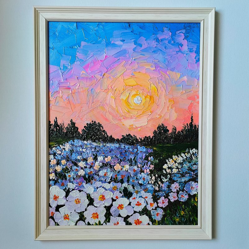 挂画 白花 山水画 墙饰 夕阳 客堂挂画 乔迁礼物 结婚礼物 - 墙贴/壁贴 - 压克力 多色