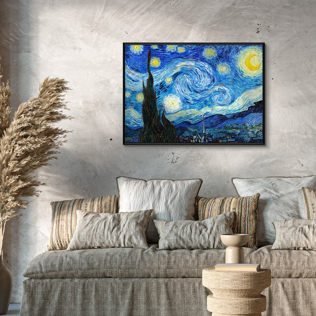 梵谷_星夜 -  梵谷系列挂画/大师名作系列/夜景/星夜/风景挂画 - 海报/装饰画/版画 - 其他材质 蓝色