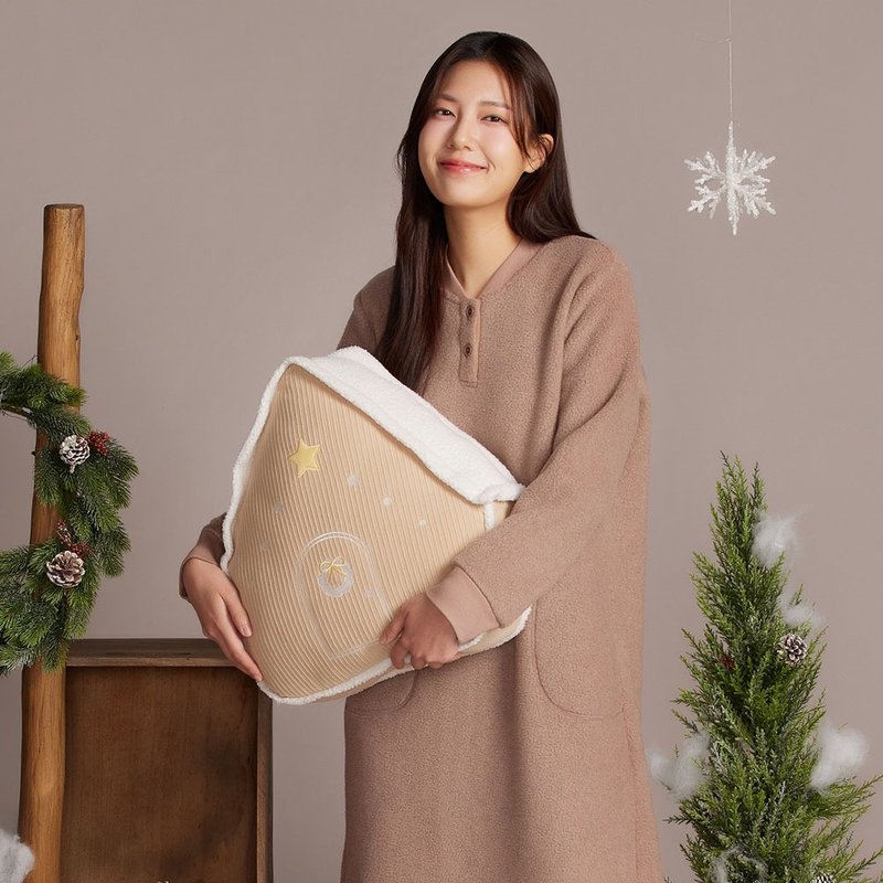 姜饼屋抱枕 - 枕头/抱枕 - 棉．麻 咖啡色