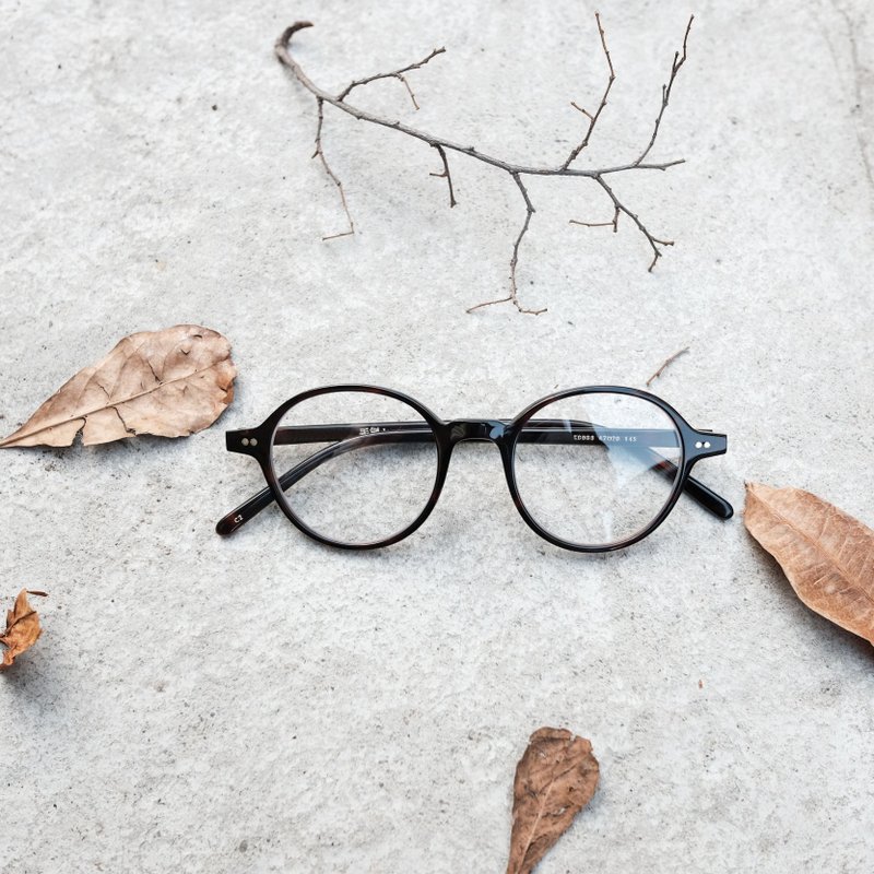 【目目商行】复古板材细圆框 新品 高质感 深玳瑁色 - 眼镜/眼镜框 - 其他材质 咖啡色