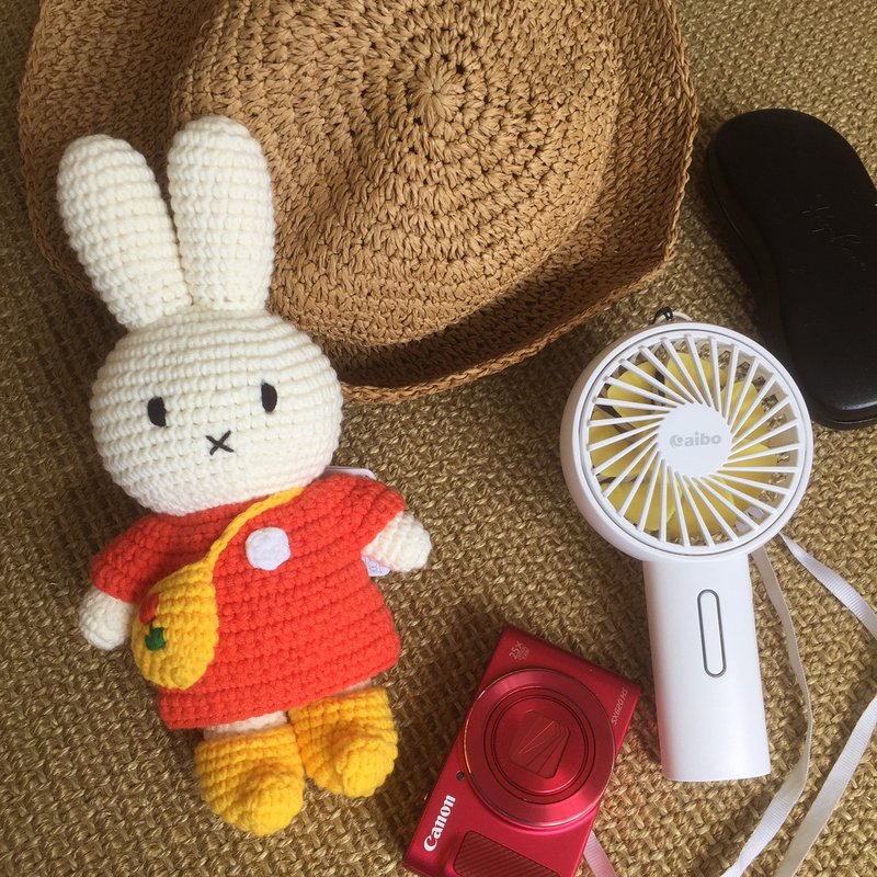 荷兰 Just Dutch | Miffy 米飞兔 和她的橘色洋装+郁金香包包+鞋 - 玩偶/公仔 - 棉．麻 橘色