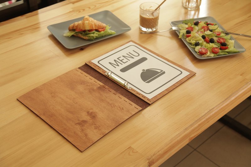 Wooden Menu, Menu, Menu Cover, Restaurant Menu Cover, FREE ENGRAVING - 其他 - 木头 多色