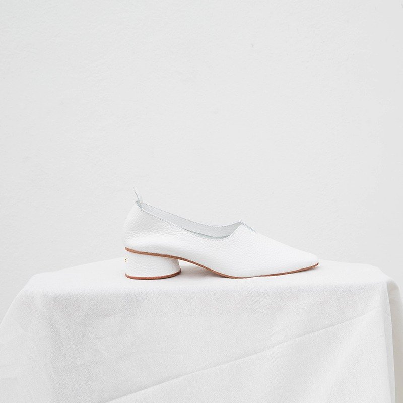 0.3 THE ARCH HEEL / White - 女款休闲鞋 - 真皮 白色