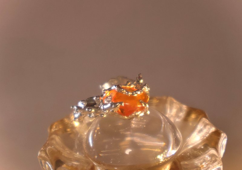 墨西哥火蛋白纯银戒 - 戒指 - 纯银 橘色