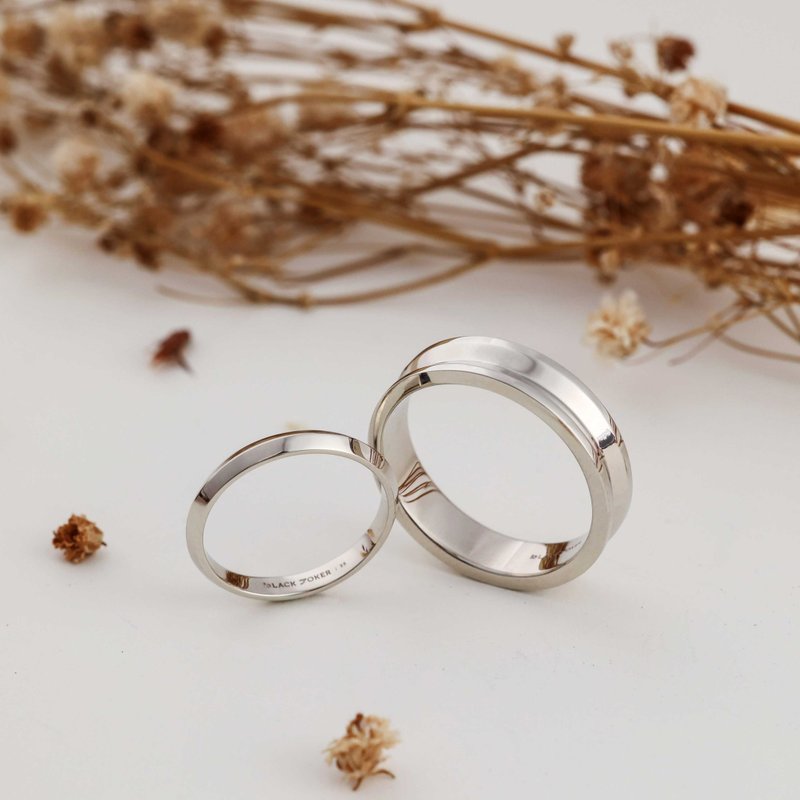 Black Joker 经典对戒 剑槽设计戒指 情侣对戒 - 对戒 - 贵金属 