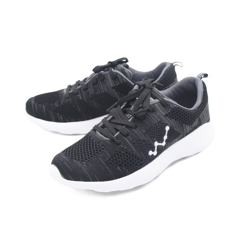 WALKING ZONE 天痕系列飞线编织慢跑休闲鞋女鞋-黑(另有深蓝) - 女款休闲鞋 - 聚酯纤维 