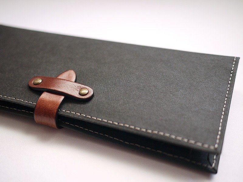 【开运钱包】水洗牛皮纸长夹/皮夹/钱包/零钱包。黑 - 皮夹/钱包 - 纸 黑色
