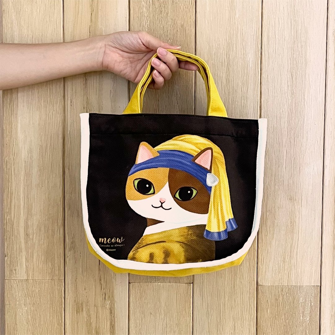 Meow珍珠少女猫手挽袋手提袋 - 手提包/手提袋 - 其他材质 黑色