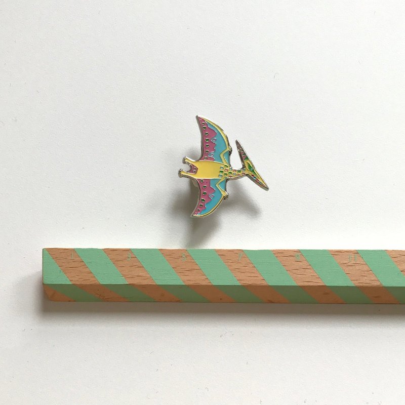 NEW: PTERODACTYL DINOSAUR ENAMEL PIN BADGE - 胸针 - 其他金属 绿色