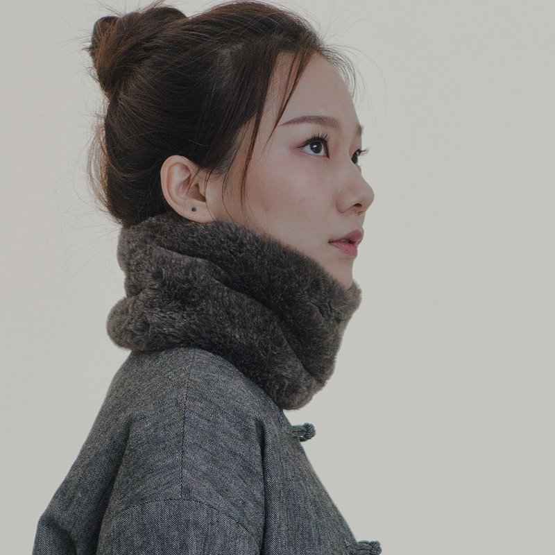 答谢款 加厚毛毛單圈女生保暖圍脖 機車脖套 A190539 - 围巾/披肩 - 棉．麻 咖啡色