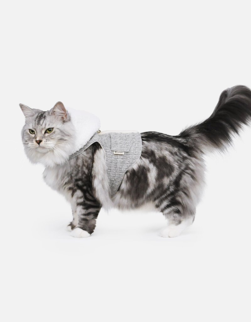 Grey Among胸背衣 (冬款绒毛底布) - 衣/帽 - 棉．麻 灰色