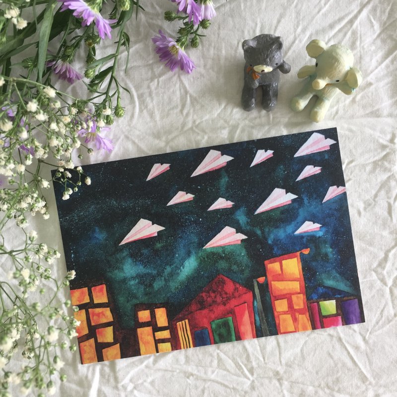 《星夜》系列 - “幸运”明信片 - 卡片/明信片 - 纸 