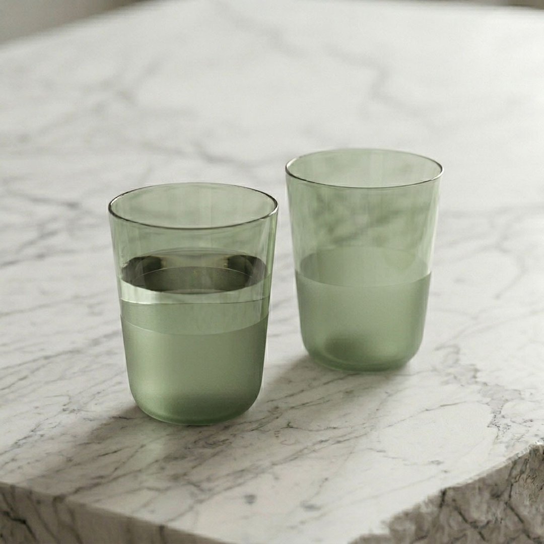 英国 LSA | Arc 水杯 苔藓 2 入组/380ml - 玻璃杯 - 玻璃 绿色