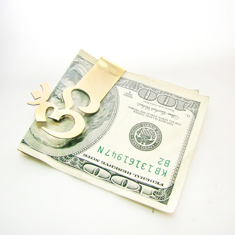 Om sign money clip in brass,Rocker jewelry ,Skull jewelry,Biker jewelry - 其他 - 其他金属 
