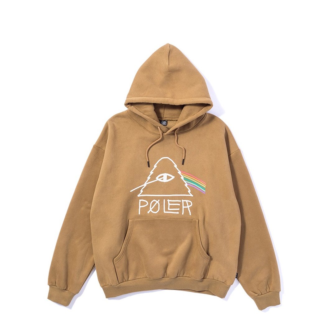 日本限定 POLER PSYCHEDELIC HOOD 山型眼彩虹经典帽T / 卡其 - 中性连帽卫衣/T 恤 - 其他材质 卡其色