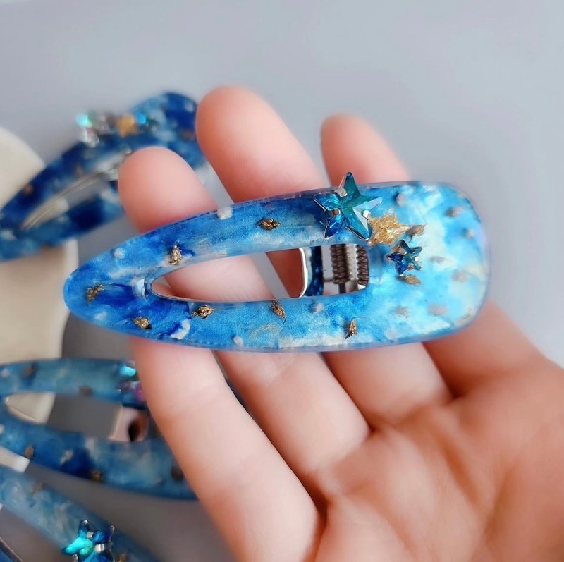 machi-pochi  star big hairclip - 发饰 - 其他材质 蓝色