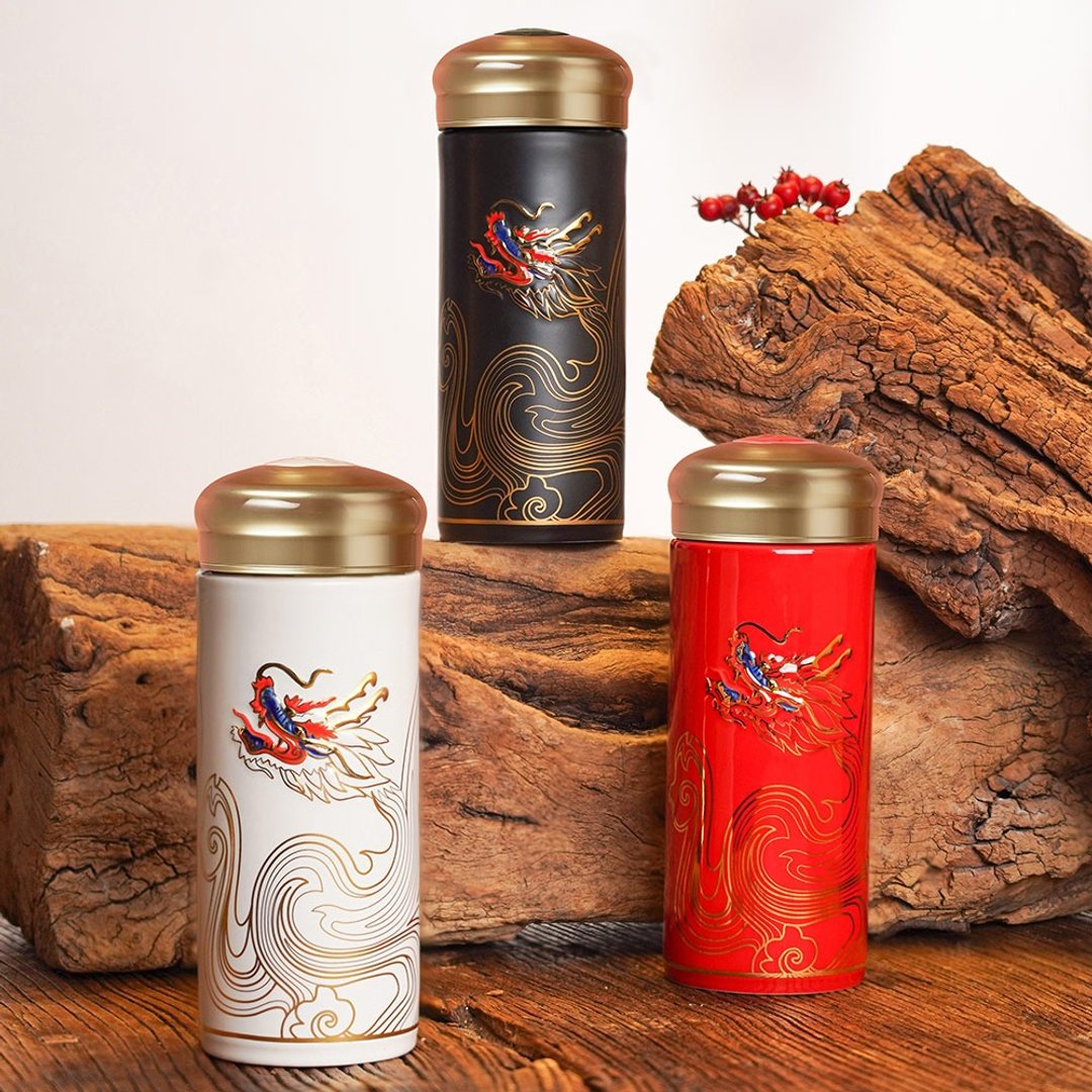 彩云龙随身杯 / 大 / 双层 / 3 色 330ml - 水瓶/水壶 - 瓷 白色
