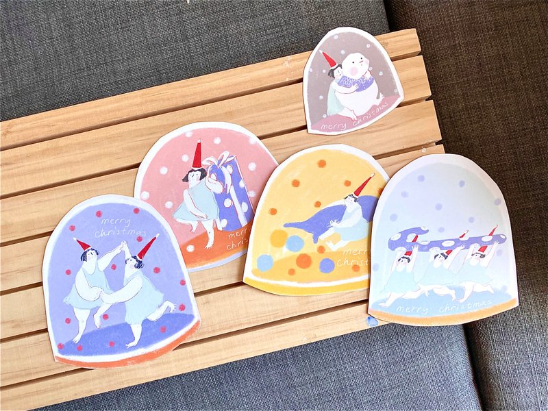 圣诞卡 水晶球系列套装 | 1组5张 | dodolulu - 卡片/明信片 - 纸 多色