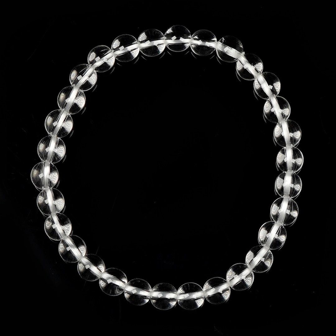 【正佳珠宝】白水晶 纯净透白 6mm 白水晶手珠 - 手链/手环 - 半宝石 多色