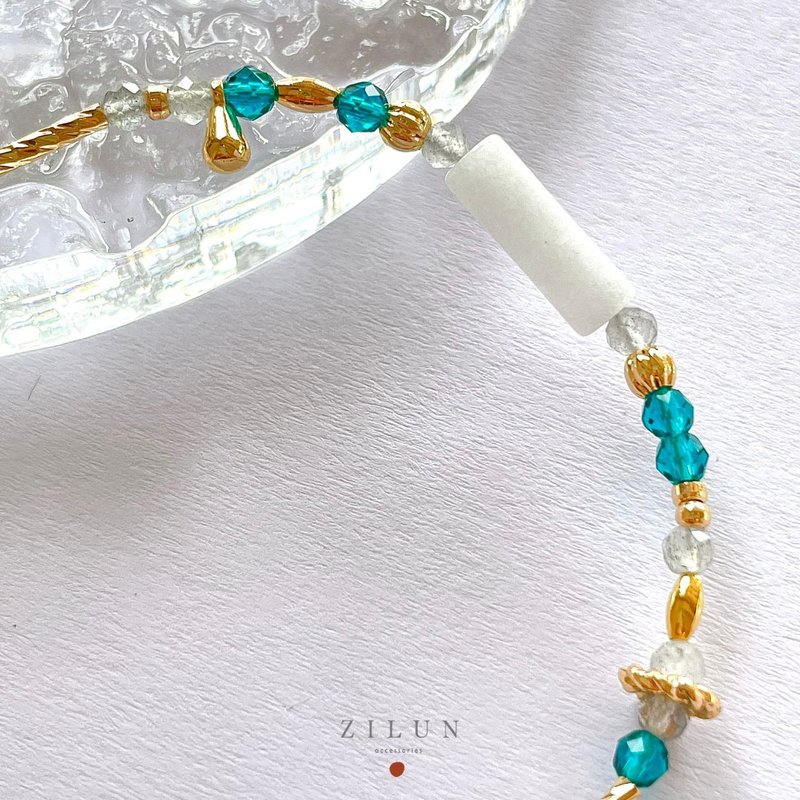 【三月】诞生石手链 • 漫漫卡布里岛蓝 成品&材料包 • 可碰水 - 手链/手环 - 铜/黄铜 