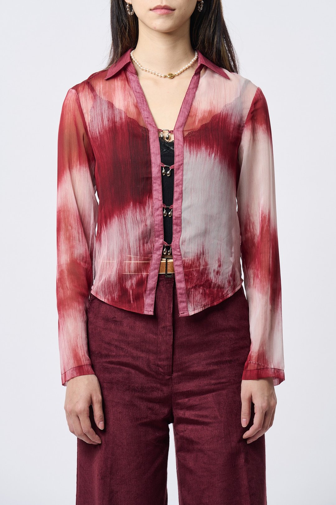 红扎染裇衫 Tie-Day Red Shirt - 女装衬衫 - 其他材质 红色