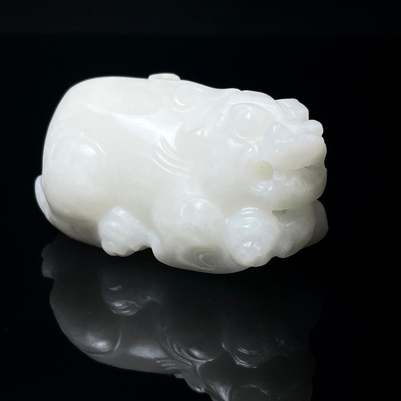 新疆和阗羊脂白玉 貔貅 - 摆饰 - 玉石 