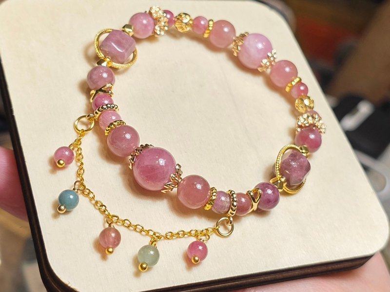 AgIo。小精品糖果粉碧玺设计手链。粉嫩款。送礼首选 - 手链/手环 - 半宝石 