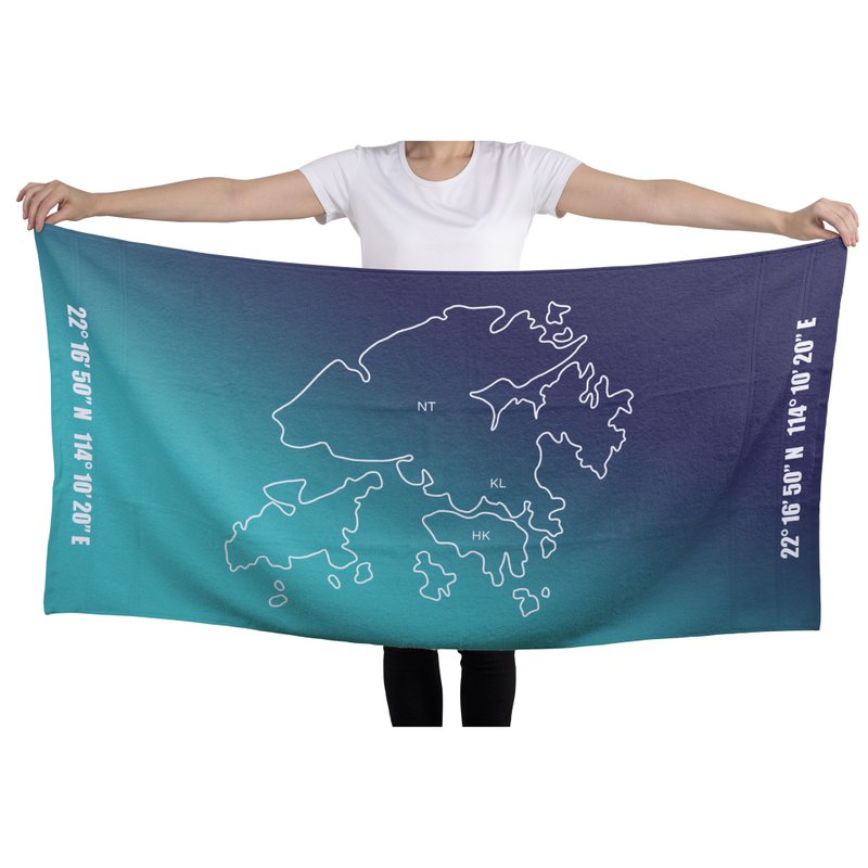 【香港座标地图】单面毛巾 - 毛巾浴巾 - 其他人造纤维 多色