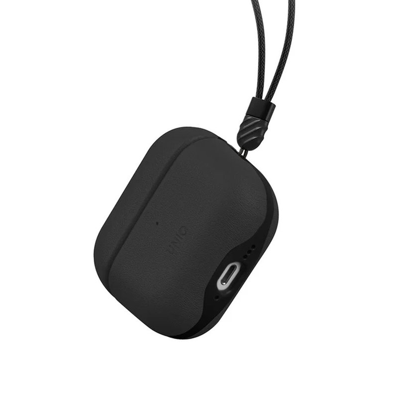 AirPods 4代 Lyden Ds 耐刮皮革收纳保护套 附挂绳- 黑色 - 手机配件 - 真皮 黑色