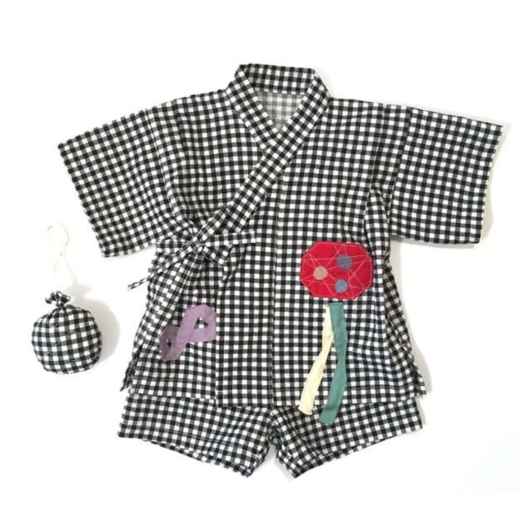 ＜JINBEI＞Japanese summer clothes Kimono of the baby - 其他 - 棉 黑色