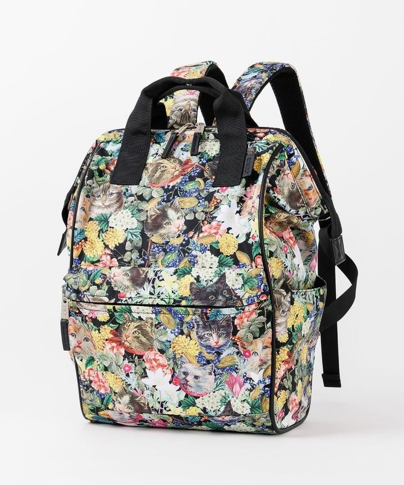 Anello - 猫猫花园印画限量版 经典阔口防泼水电脑背包 - 后背包/双肩包 - 聚酯纤维 多色
