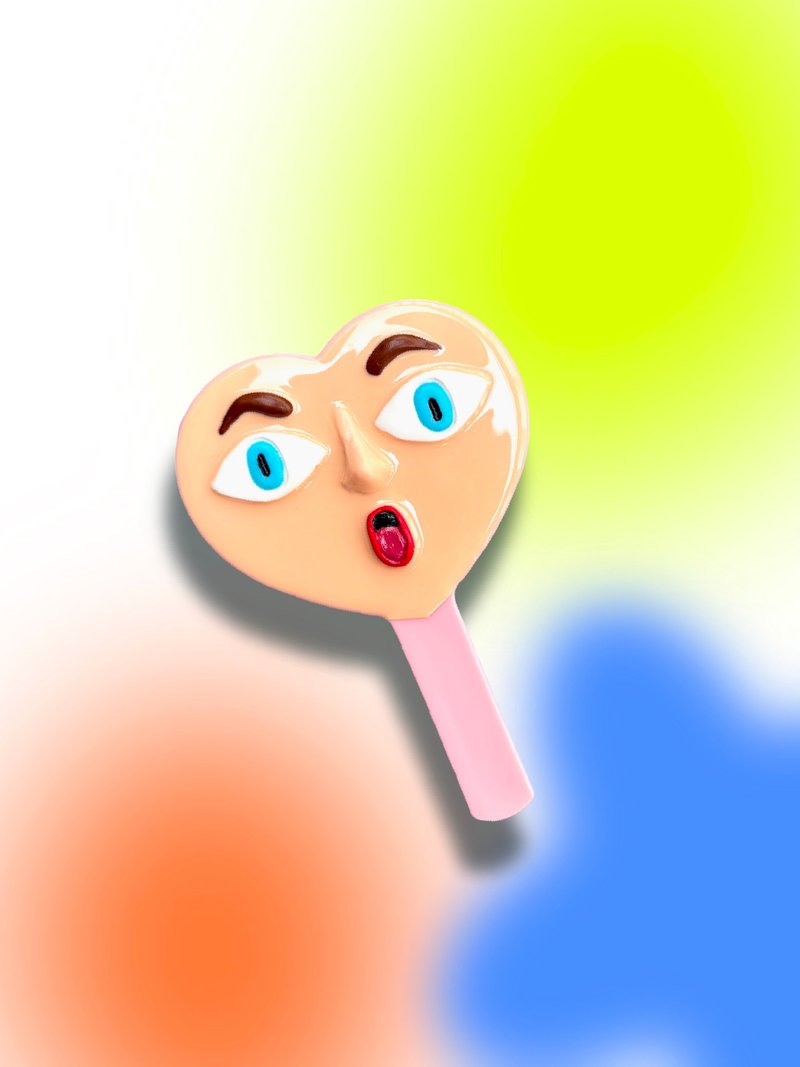 HEART FACE MINI MIRROR - 彩妆刷具/镜子/梳子 - 塑料 粉红色