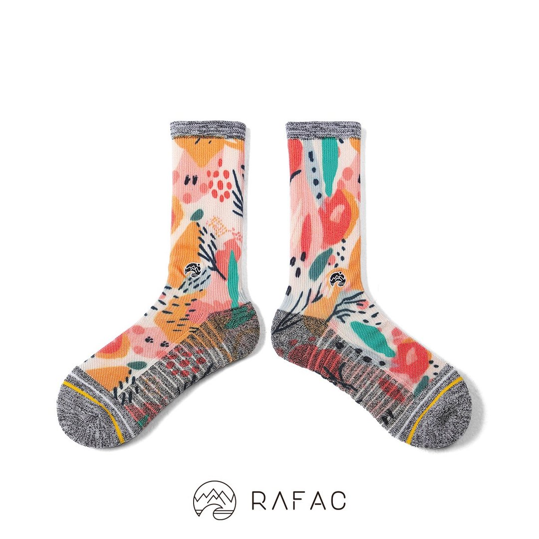 快速出货# RAFAC时髦运动中筒袜_足迹 - 袜子 - 环保材料 