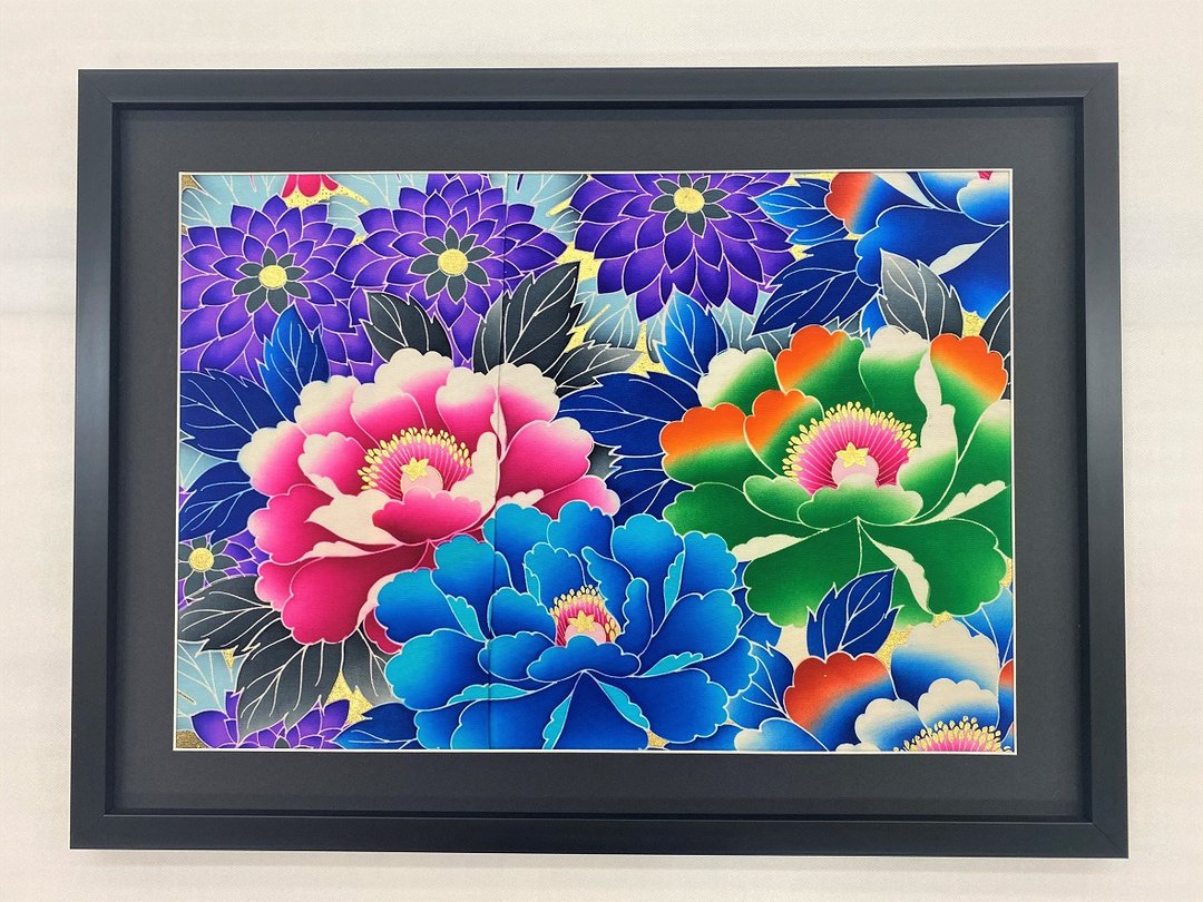 和服艺术 74 : 手绘友禅装饰挂画 现代和风家居布置 日本制造 - 海报/装饰画/版画 - 丝．绢 蓝色
