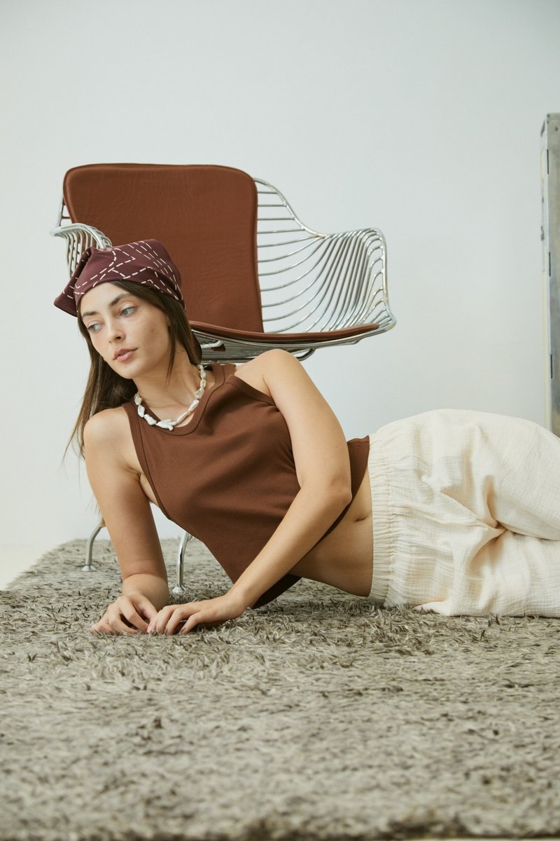 Bayday | RELAXED BASIC TANK | Chocolate - 女装上衣 - 其他材质 