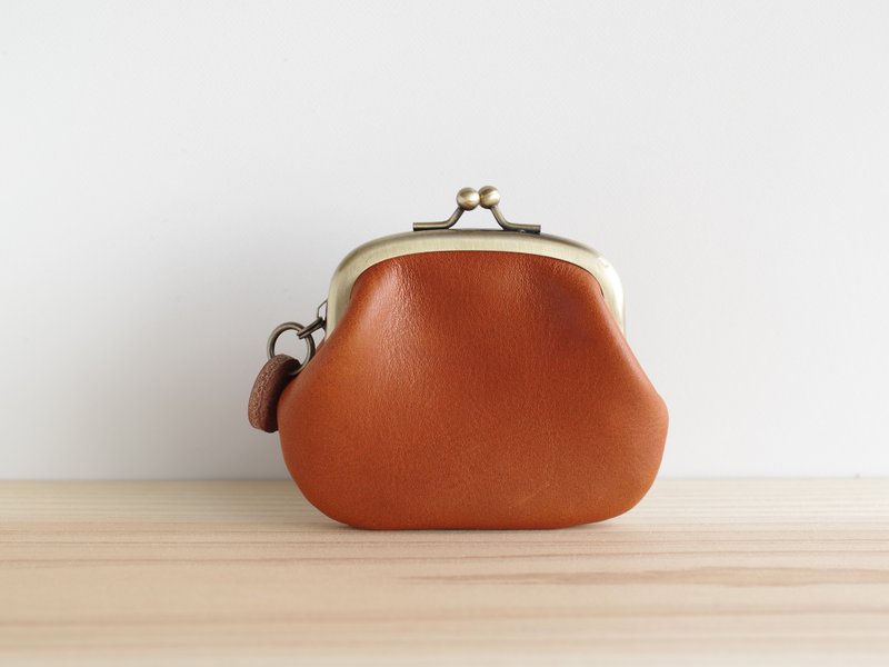 Limited [Camel × wasabi] Nume leather purse - 零钱包 - 真皮 咖啡色