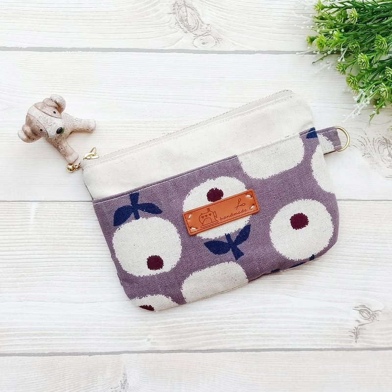 【双层零钱包】郁金香 - 零钱包 - 棉．麻 紫色