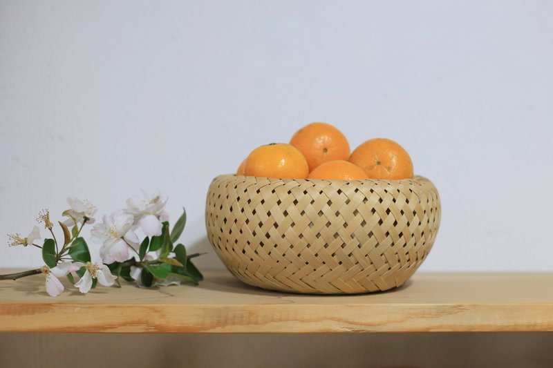 竹编系列 | 双层竹编篮 | 糖点 水果篮 花器 | 传统民艺竹编 自然 - 置物架/篮子 - 竹 