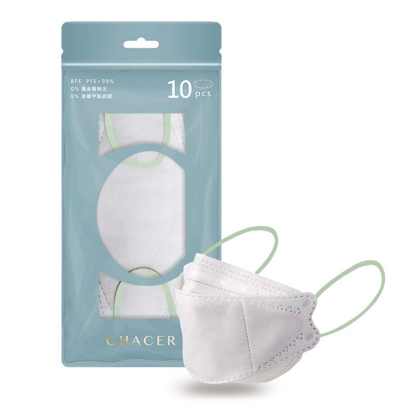 儿童(成人小颜)韩版4D医用口罩-罗勒绿白(10片) - 口罩 - 其他人造纤维 绿色