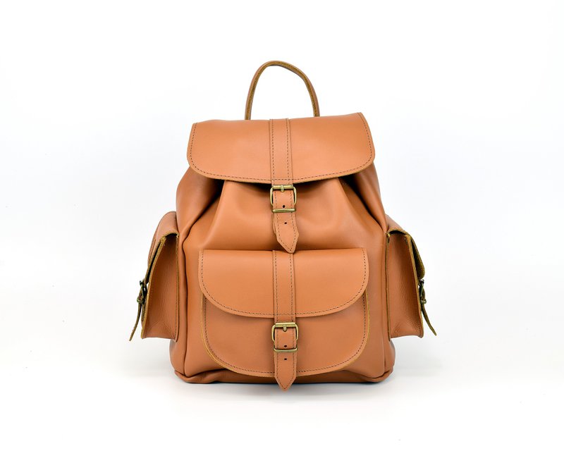 Handmade Leather Backpack, Large Size Backpack, Genuine Leather Backpack. - 后背包/双肩包 - 真皮 黑色