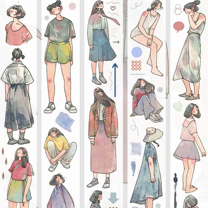 你不知我心事 和纸胶带 台灣製 10米卷 - 纸胶带 - 纸 多色