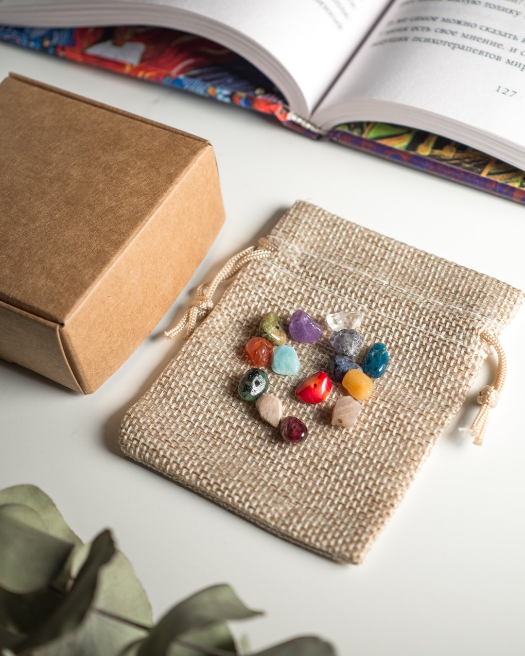 7 Chakra crystal set, gift to Mom, harmonizing gift, raw crystal gift box - 其他 - 宝石 多色