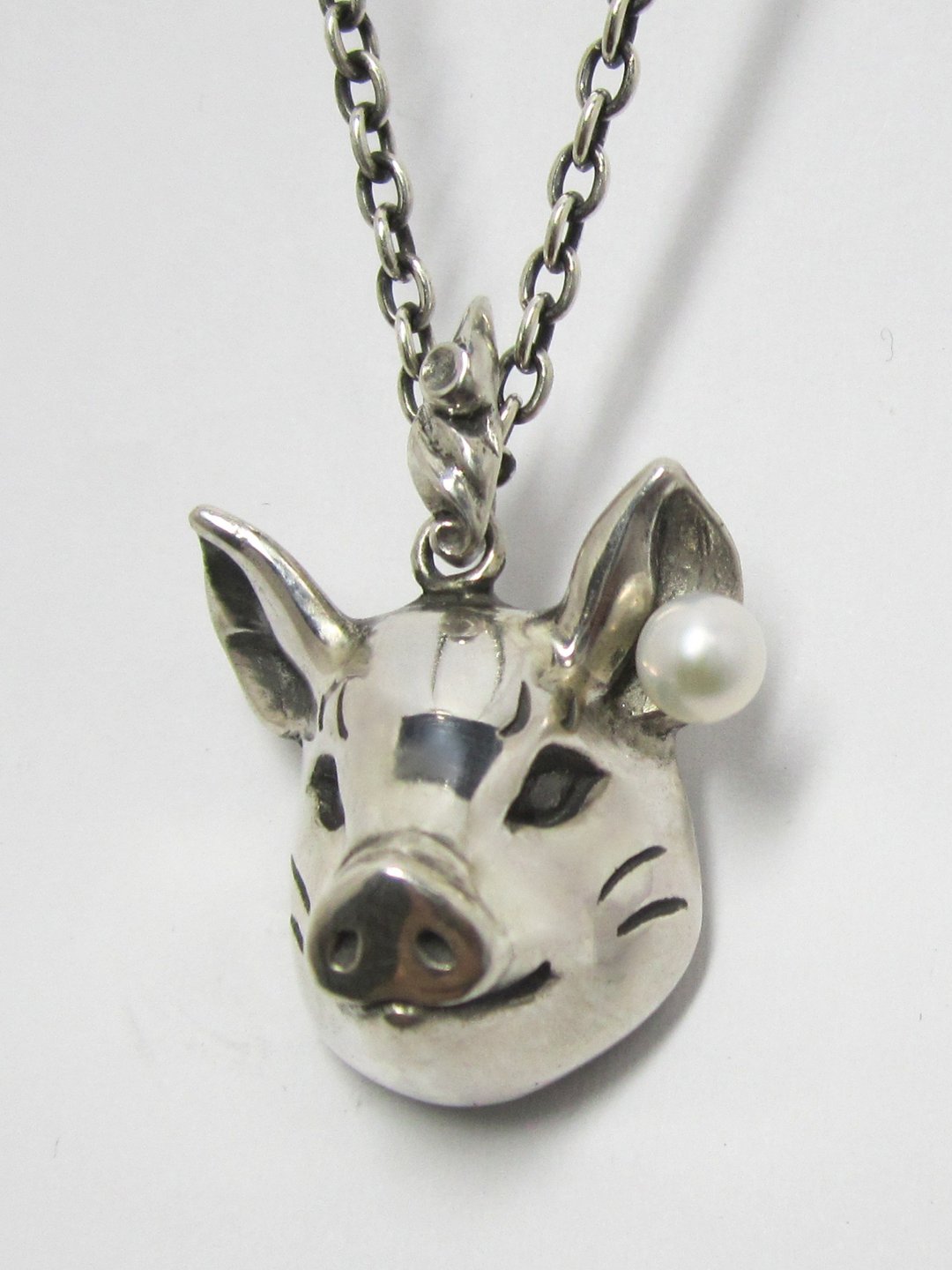 Pearl necklace large for pigs - 项链 - 其他金属 银色