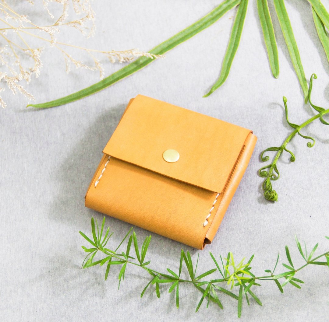 【真皮双层方块零钱包】欧洲植鞣牛皮/定制化刻字/多色可选 - 零钱包 - 真皮 多色