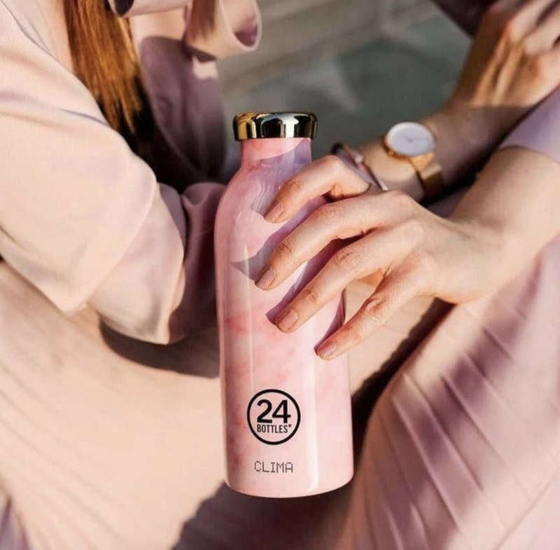 情人节礼物- 24Bottles【CLIMA冷热保温系列】Pink Marble 500ml - 保温瓶/保温杯 - 不锈钢 金色