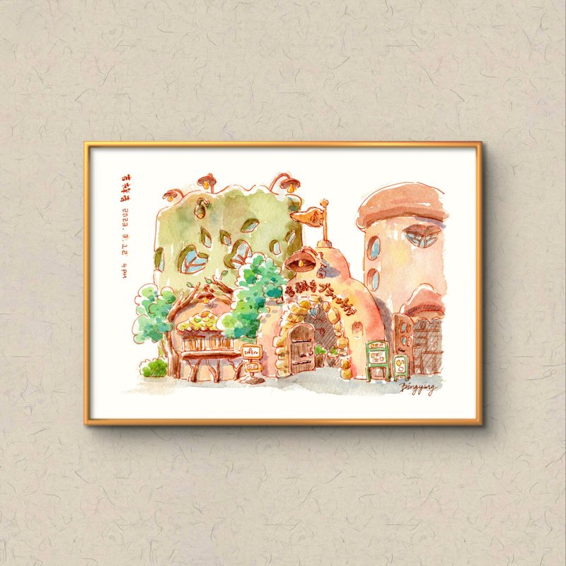 A5海报 | 使用真正水彩纸印刷的复刻水彩画 | 东京童话街屋 - 海报/装饰画/版画 - 纸 