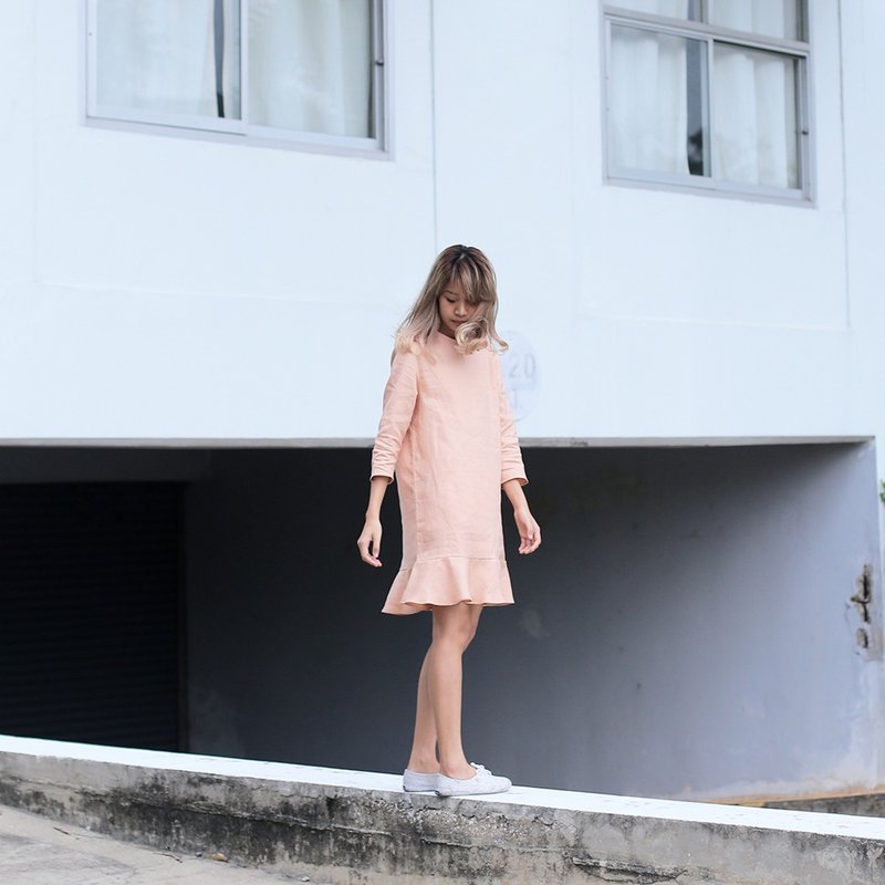 Kiki 小姐的情人节洋装（罗马甜瓜） - 洋装/连衣裙 - 其他材质 橘色