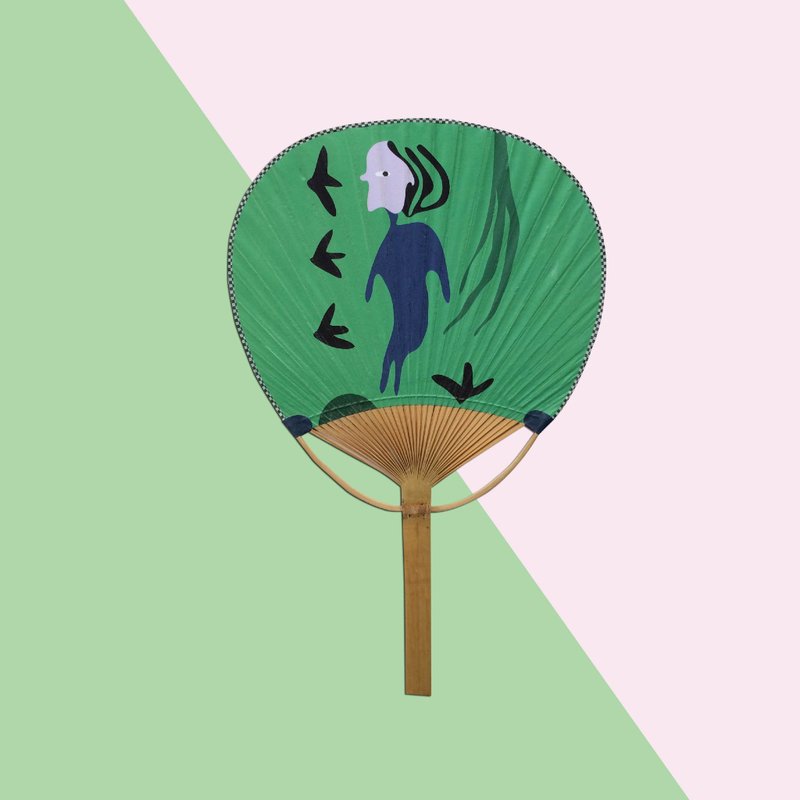 海草人-團扇 - 电扇 - 竹 绿色