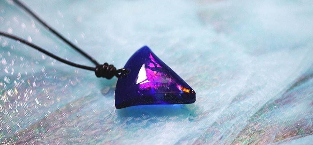 True Triangle --Arrowhead - - 项链 - 玻璃 蓝色